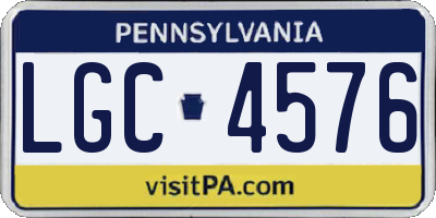 PA license plate LGC4576
