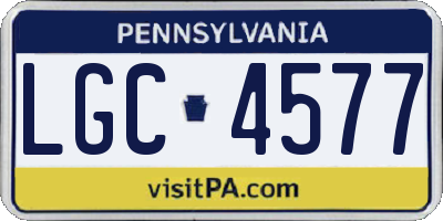 PA license plate LGC4577