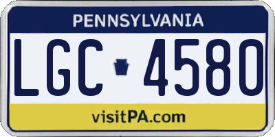 PA license plate LGC4580