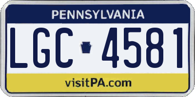 PA license plate LGC4581