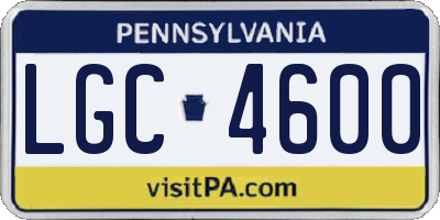 PA license plate LGC4600
