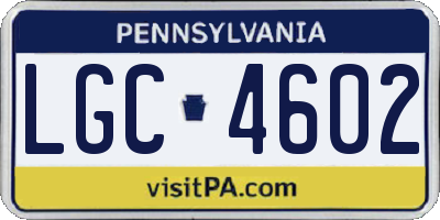 PA license plate LGC4602