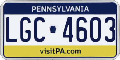 PA license plate LGC4603