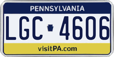 PA license plate LGC4606