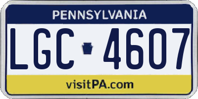 PA license plate LGC4607