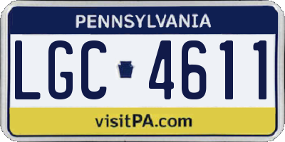 PA license plate LGC4611