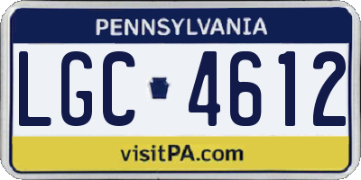PA license plate LGC4612