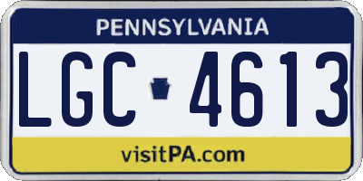 PA license plate LGC4613
