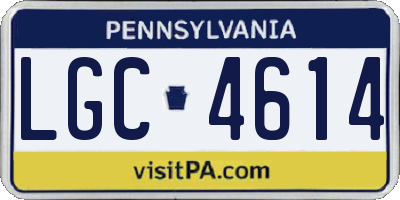 PA license plate LGC4614
