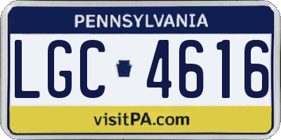 PA license plate LGC4616