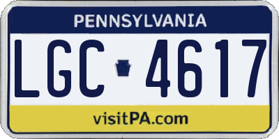 PA license plate LGC4617