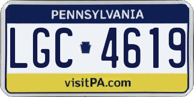 PA license plate LGC4619