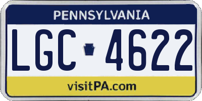 PA license plate LGC4622