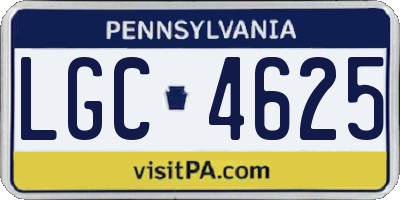 PA license plate LGC4625