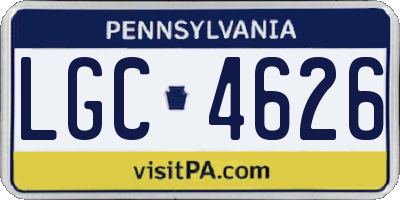 PA license plate LGC4626