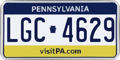 PA license plate LGC4629