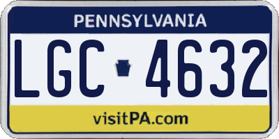 PA license plate LGC4632