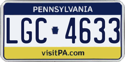 PA license plate LGC4633
