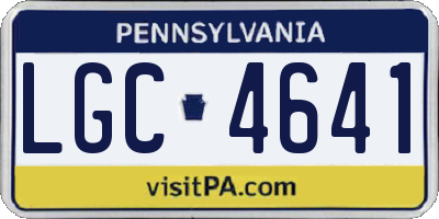 PA license plate LGC4641