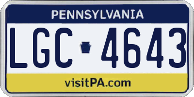 PA license plate LGC4643