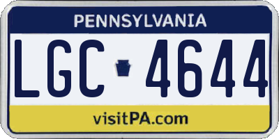 PA license plate LGC4644