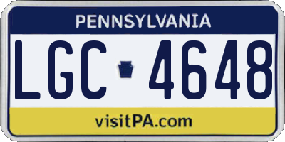 PA license plate LGC4648