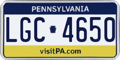 PA license plate LGC4650