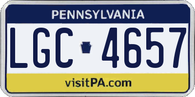 PA license plate LGC4657
