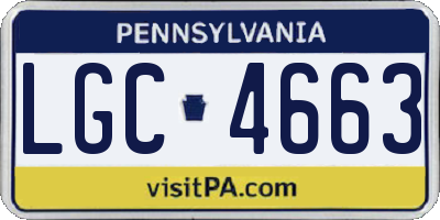 PA license plate LGC4663