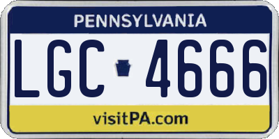 PA license plate LGC4666
