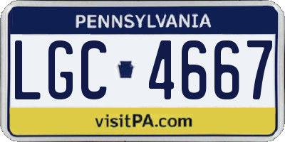 PA license plate LGC4667