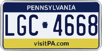 PA license plate LGC4668