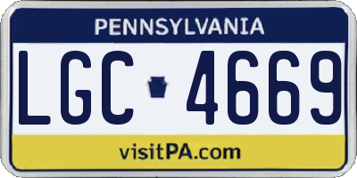 PA license plate LGC4669