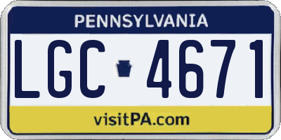 PA license plate LGC4671