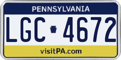 PA license plate LGC4672