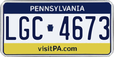 PA license plate LGC4673
