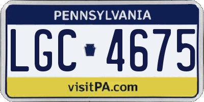 PA license plate LGC4675