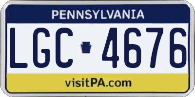 PA license plate LGC4676