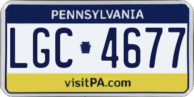 PA license plate LGC4677