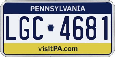 PA license plate LGC4681