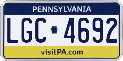 PA license plate LGC4692