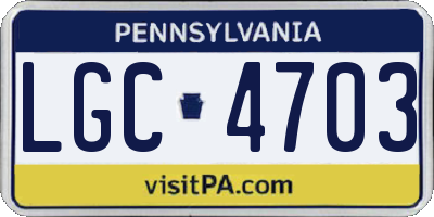 PA license plate LGC4703