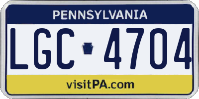PA license plate LGC4704