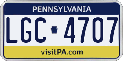 PA license plate LGC4707