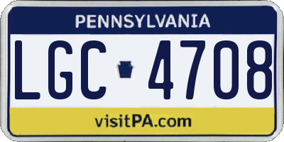 PA license plate LGC4708