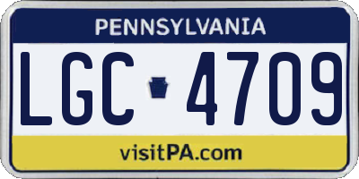 PA license plate LGC4709