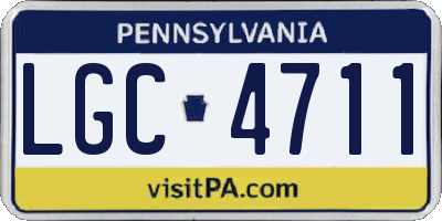 PA license plate LGC4711