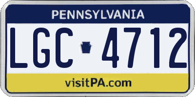 PA license plate LGC4712