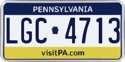 PA license plate LGC4713