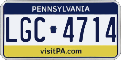 PA license plate LGC4714